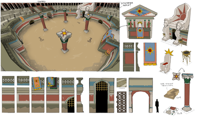 Concept art of the arena, by Mod Jerv.