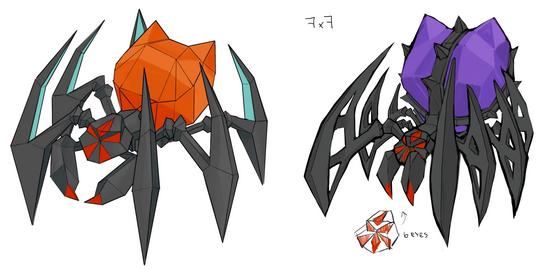 Concept art for araxytes (left) and the Nylocas Queen (right) by Mod Jerv.