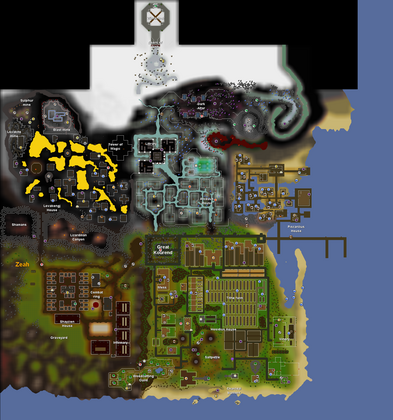 A map of Great Kourend on 8 September 2016, before Mod West's redesign.