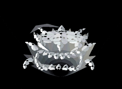 Slowing down the storm animation reveals a "face" resembling an oni face (👹).