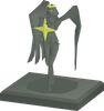 The statue of Efaritay Hallow above the large mausoleum in the Icyene Graveyard.