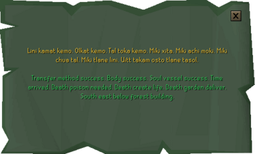 The Kebos Swamp tablet when read.
