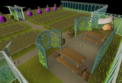 The inside of the Tithe Farm.