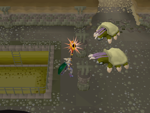 A safespot available south of the northern tar chamber.