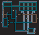 A map of the Warped Grand Library's top floor