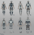 Revised concept art of crystal armour by Mod Gee, following player feedback on the original design.