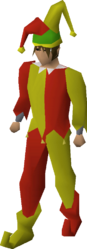 The silly jester costume on body type A.