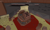 The bloody tomb found underneath the lowest level of the Shayzien Crypts.