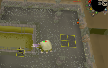 Single Warped Tortoise safespot, if you stand on the tile marked "safespot" and hit the turtles whilst in the tile labeled "Spawn" or to the north of it. If the Warped Tortoise is south of the 4 boxes marked "spawn", it will not be trapped by the fence.