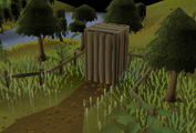 One of the few toilets in Gielinor, located near the Hosidius Vinery. Attempting to open the door will cause the man inside to yell Occupied!