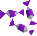 Three purple sweets