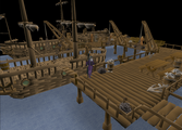 Veos's ship in the northernmost dock in Port Sarim.