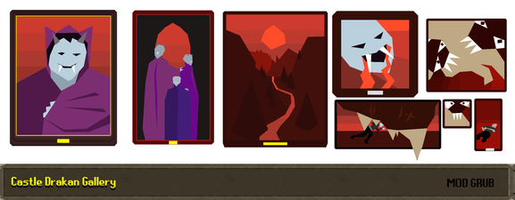 Concept art of castle paintings, by Mod Grub.