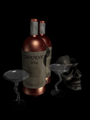 A render of some bottled Wine of Zamorak (labelled as ZAMORAK'S Wine).