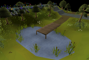 A small pond found in the park where players can go fishing.