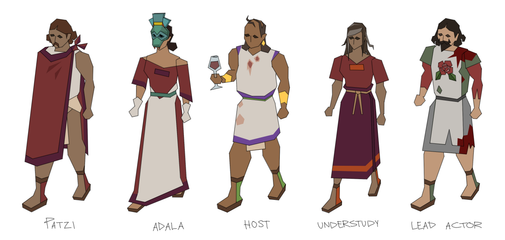 Concept art of the main cast, by Mod Jerv.