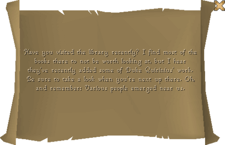 The library note when read.