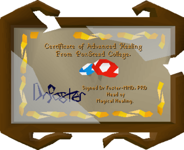 Reading the certificate.