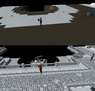 An image of the Wintertodt when development began in comparison to the final product.