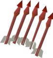 Five enchanted ruby dragon bolts
