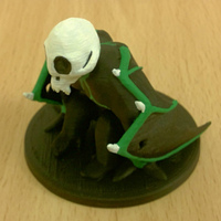 The 3D printed demonic gorilla given to the log in screen competition winner.