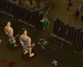 Hill giant safespot in the Giant Pit.