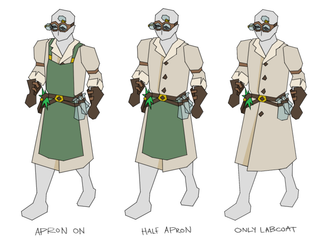 Concept art of the alchemist outfit, by Mod Jerv.