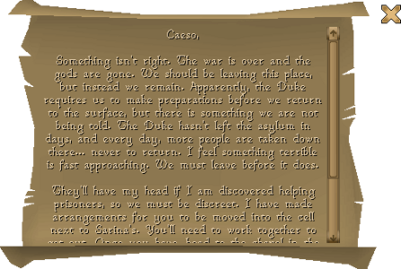 The prisoner's letter when read.