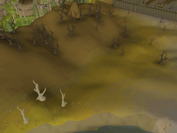 The inaccessible area between Lletya and the Poison Waste prior to The Path of Glouphrie.