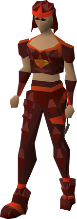 Zamorak blessed dragonhide armour on body type B.