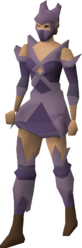 The inactive Trahaearn crystal armour set on body type B.