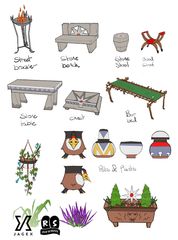 Concept art of various objects in the city, by Mod Grub.