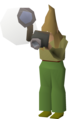 An unused model of a gnome holding a Daguerreotype camera, intended to be used during an uncoded cutscene.