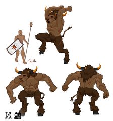 Concept art of the minotaur, by Mod Grub.