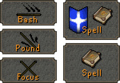 The combat options of a staff.