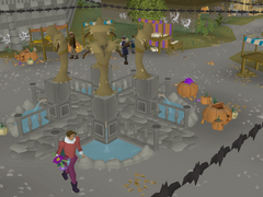 Save for the purple water, this decoration returns during the 2023 Halloween event