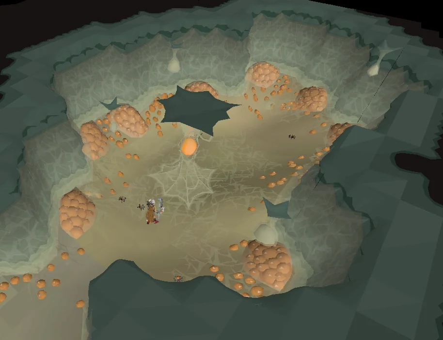 The chamber housing the egg sac