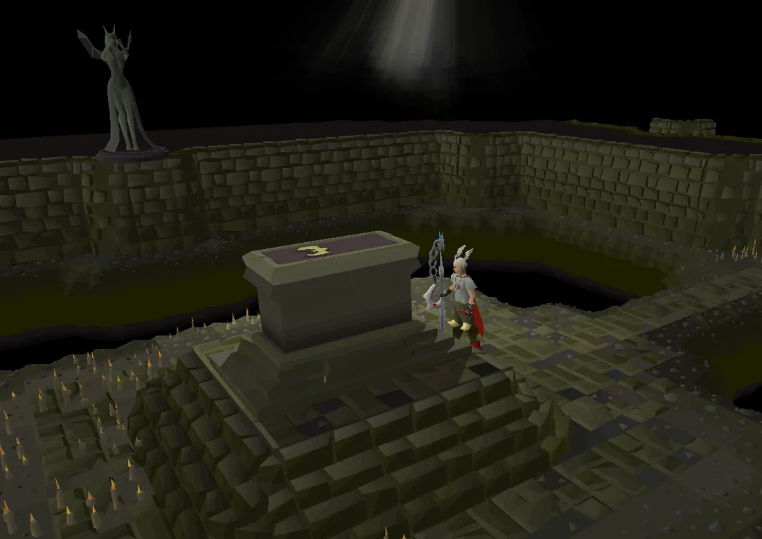 Desecrating Ranis' grave.