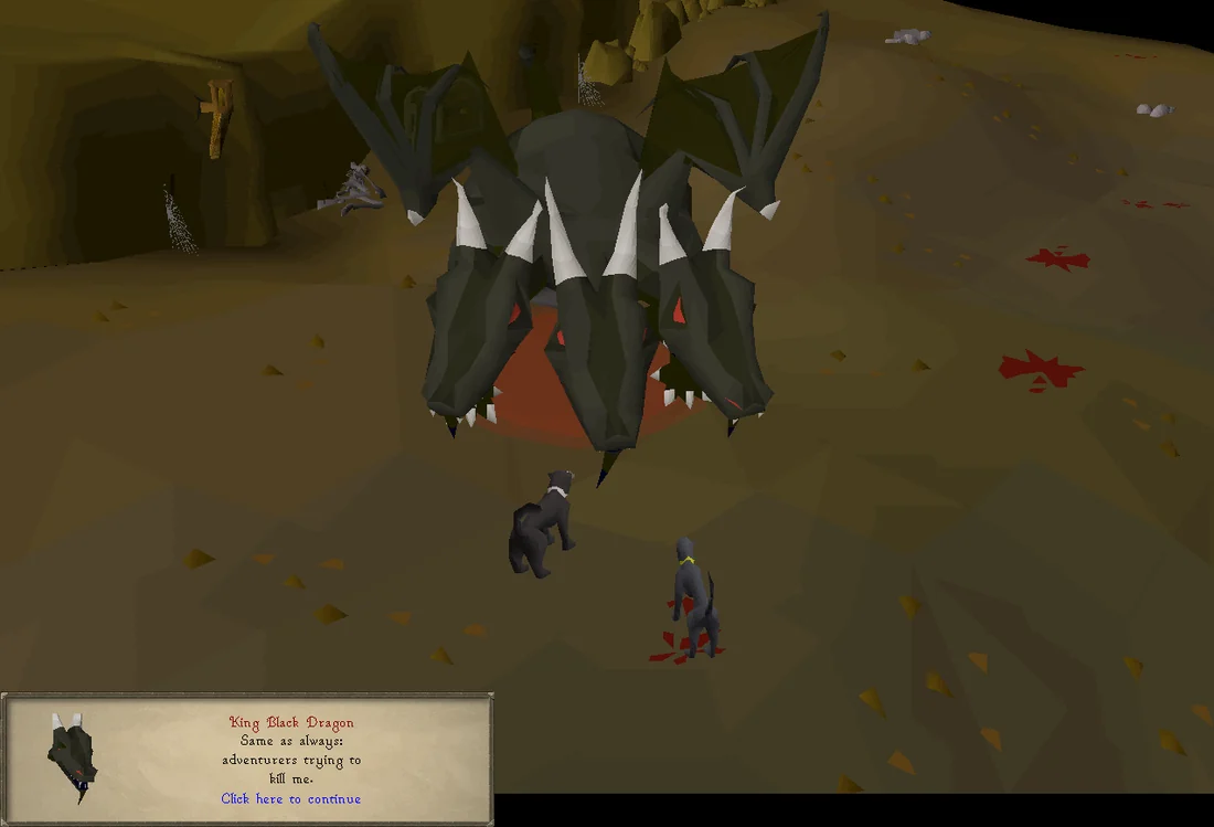 Bob talking to the King Black Dragon