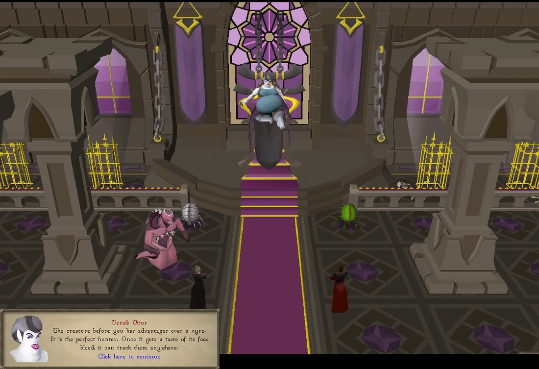 The vampyres meet with Lady Verzik Vitur.