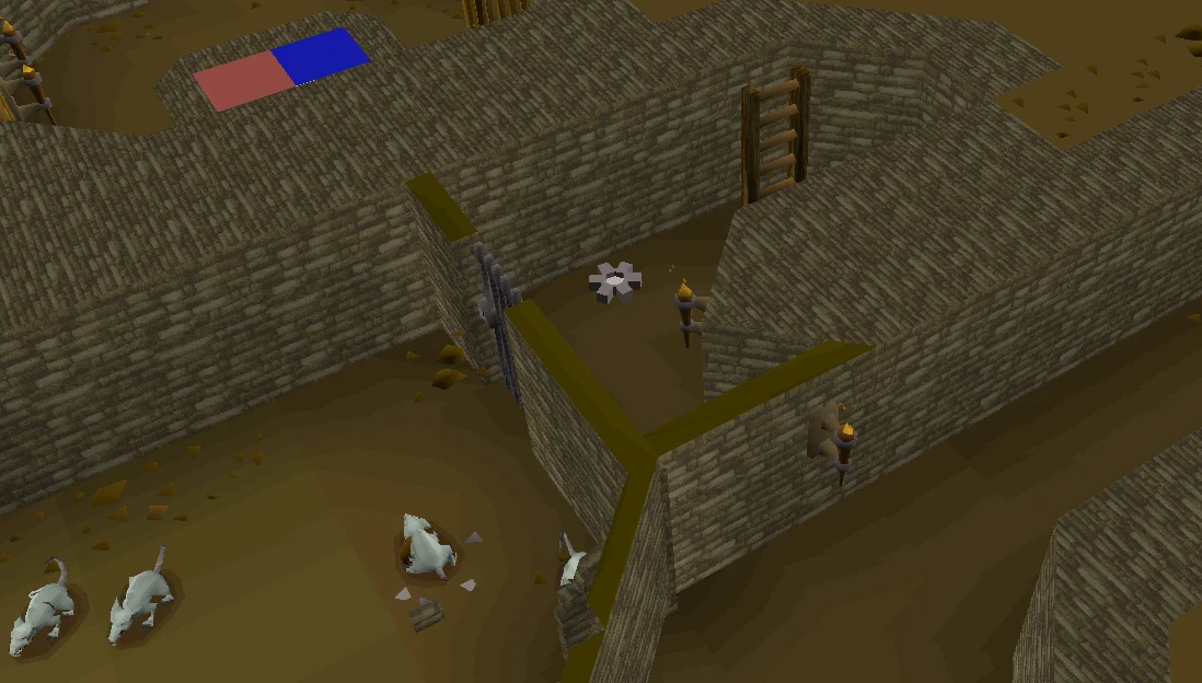 The location of the white cog.