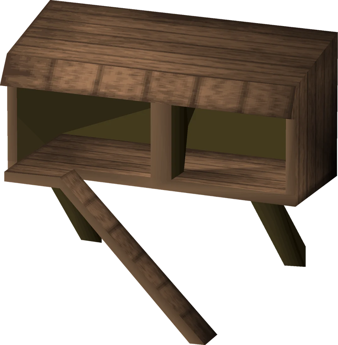 A chicken coop. Eggs can be found in and around coops.