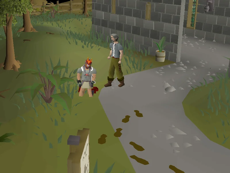The player and Elias track down the footprints.