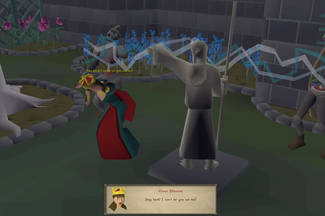 The shield saves the Queen.
