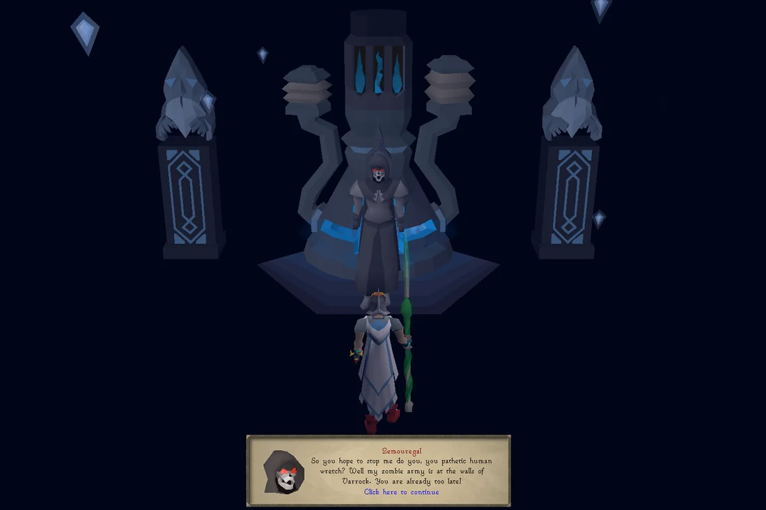 Zemouregal appears, aware of your interference.