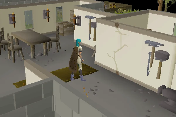 The odd looking wall.
