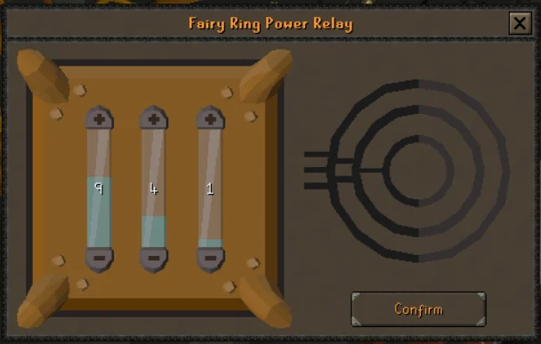 The interface used to allocate power to each of the circles in the fairy ring.
