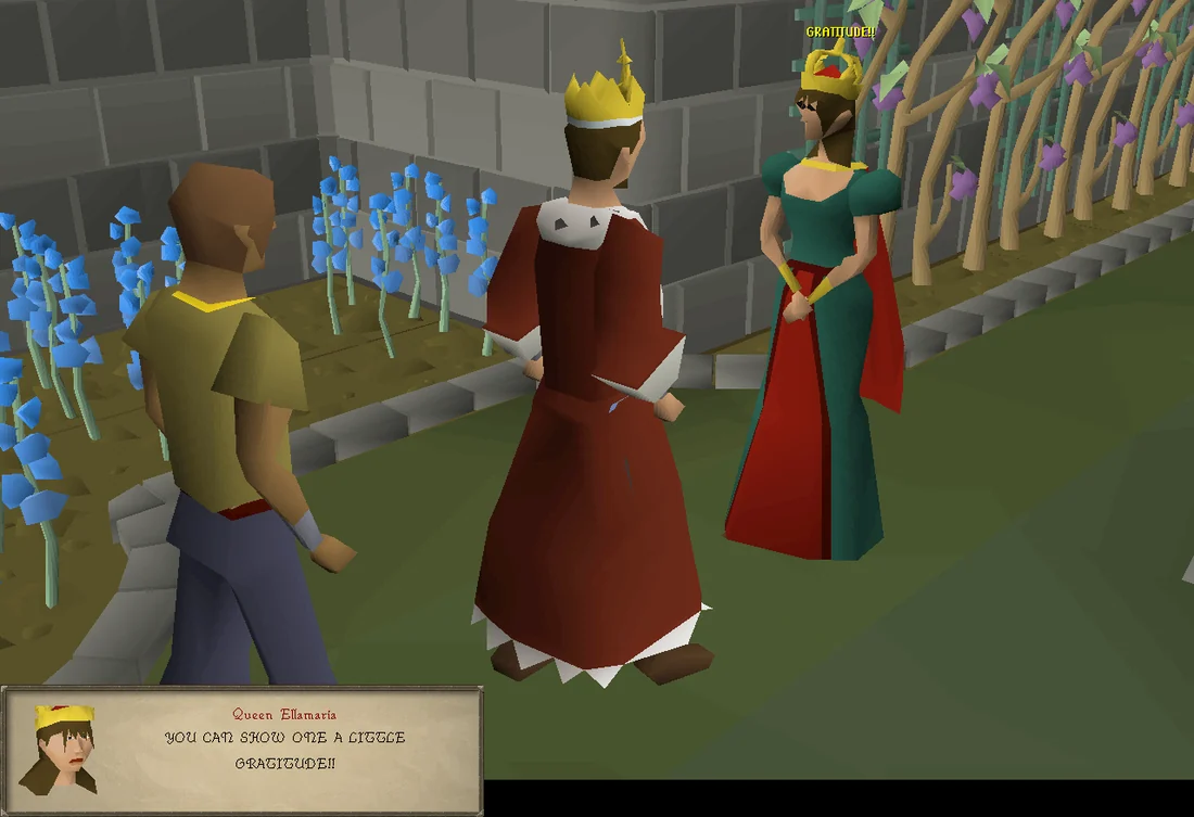 King Roald is not pleased with the garden, resulting in "Ellie" scolding him.