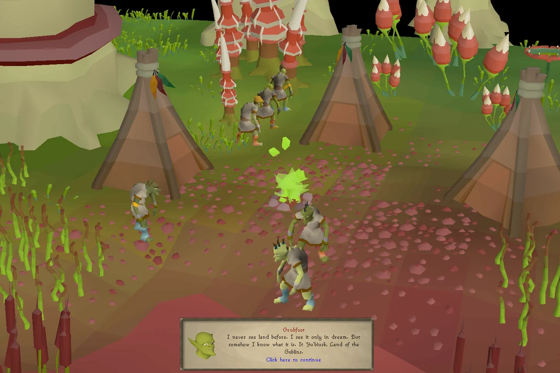 Grubfoot's vision of Yu'biusk, the Land of the Goblins.