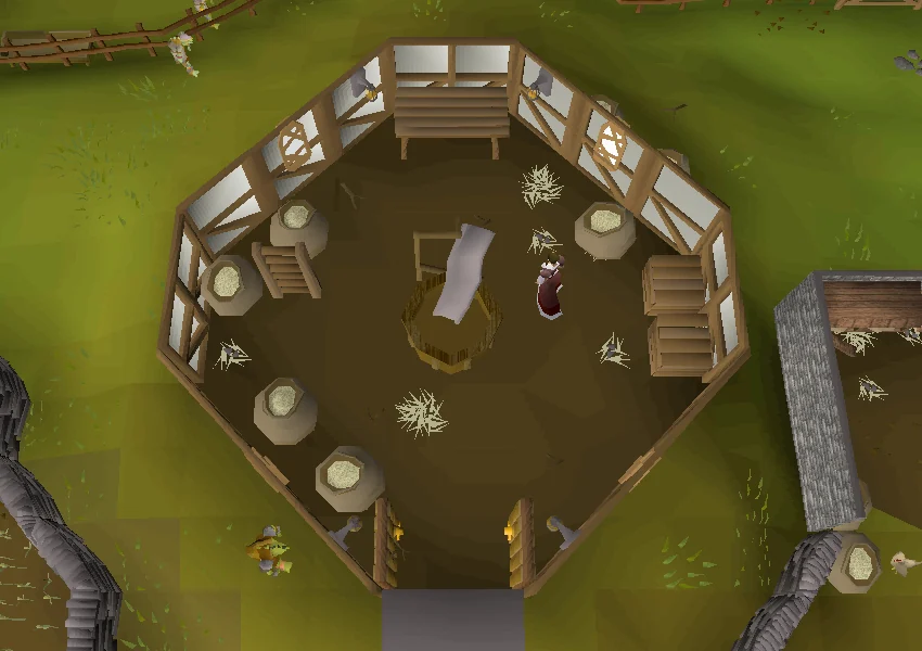 Ground floor of Mill Lane Mill: use an empty pot on the flour bin.